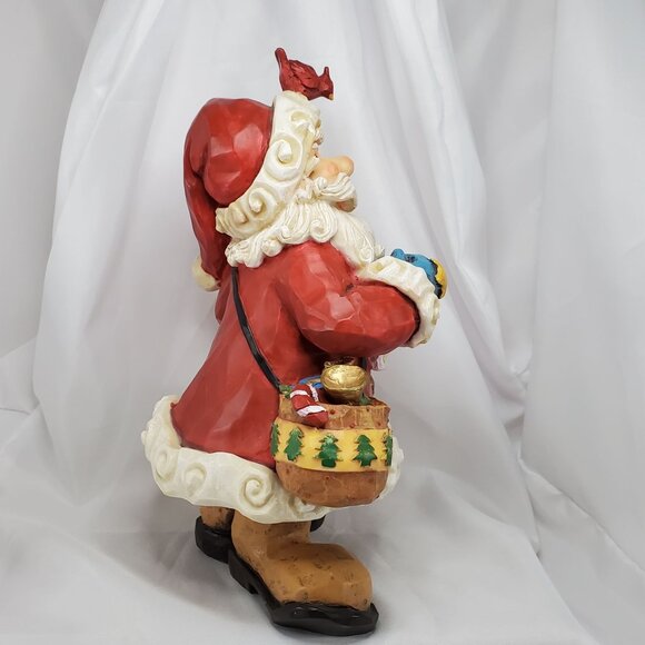 VTG Santa Claus Figurine With Cardinal 11.5" Tall Christmas Holiday Decor - Picture 8 of 13